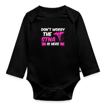 STNA Certified Nursing Assistant - Organic Longsleeve Baby Bodysuit - black - Front