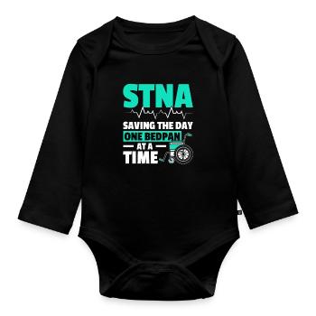 STNA Certified Nursing Assistant - Organic Longsleeve Baby Bodysuit - black - Front