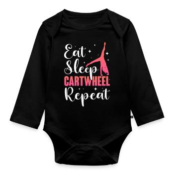 Manger Dormir Roue de charrette Répéter - Body Bébé bio manches longues - noir - Devant