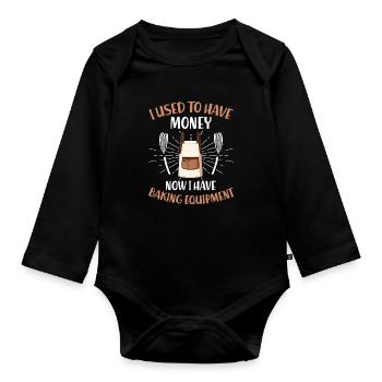 Cake Artist Cake Decorator Cake Decorator B - Organic Longsleeve Baby Bodysuit - black - Front