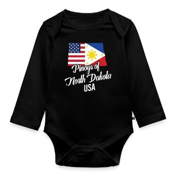 Filipinos of North Dakota Design for Proud - Organic Longsleeve Baby Bodysuit - black - Front