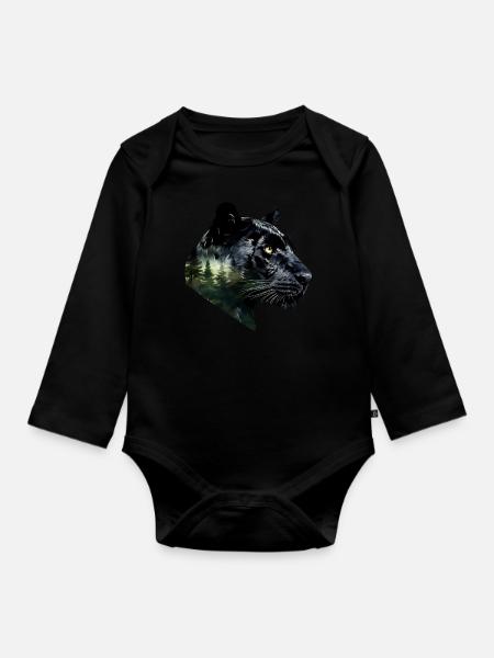Panther - Baby Bio-Langarm-Body - Schwarz