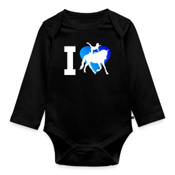 Gymnastique Artistique à Cheval - Body Bébé bio manches longues - noir - Devant