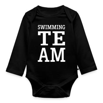 Équipe de natation - Body Bébé bio manches longues - noir - Devant