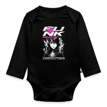 Funk Music - Organic Longsleeve Baby Bodysuit - black - Front