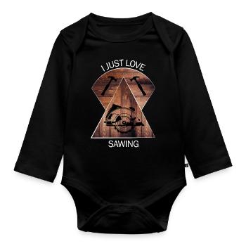 Carpenter Carpenter Rooms Craftsman Wood - Organic Longsleeve Baby Bodysuit - black - Front