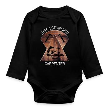 Carpenter Carpenter Rooms Craftsman Wood - Organic Longsleeve Baby Bodysuit - black - Front
