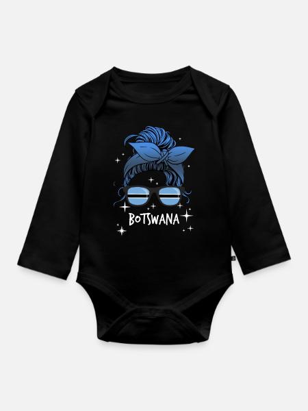 Botswana - Baby Bio-Langarm-Body - Schwarz