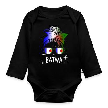 Batwa - Body Bébé bio manches longues - noir - Devant