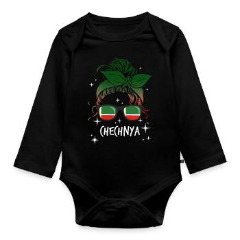 Tschetschenien - Baby Bio-Langarm-Body - Schwarz - Vorne