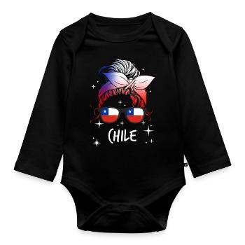 Chile - Baby Bio-Langarm-Body - Schwarz - Vorne