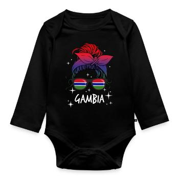 Gambie - Body Bébé bio manches longues - noir - Devant
