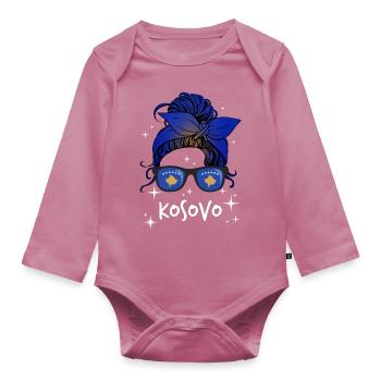 Kosovo - Organic Longsleeve Baby Bodysuit - mauve - Front