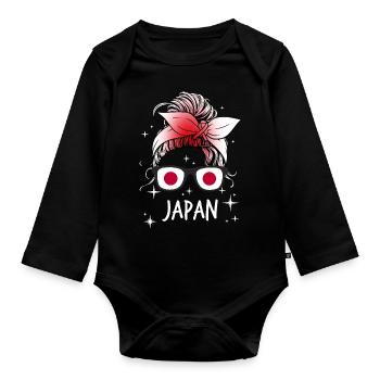 Japon - Body Bébé bio manches longues - noir - Devant