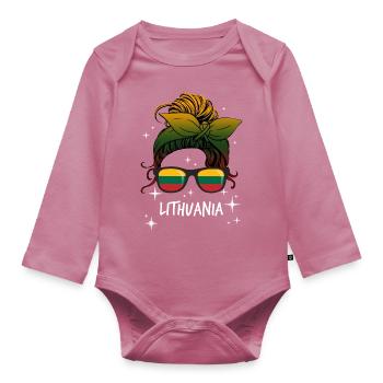 Lithuania - Organic Longsleeve Baby Bodysuit - mauve - Front