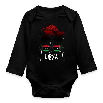 Libyen - Baby Bio-Langarm-Body - Schwarz - Vorne