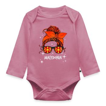 Macédoine - Body Bébé bio manches longues - mauve - Devant