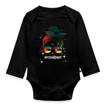 Mozambique - Organic Longsleeve Baby Bodysuit - black - Front