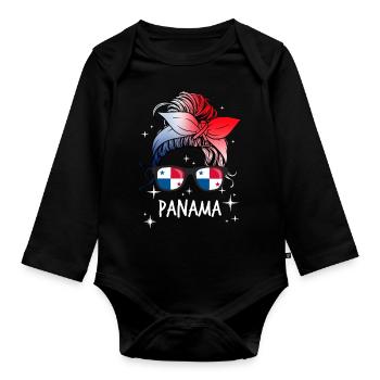 Panama - Baby Bio-Langarm-Body - Schwarz - Vorne