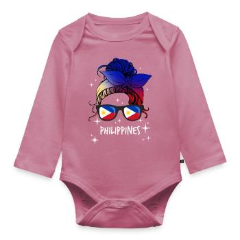 Philippinen - Baby Bio-Langarm-Body - Mauve - Vorne