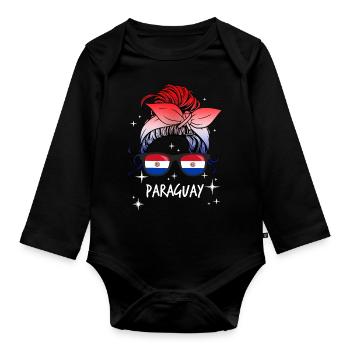 Paraguay - Baby Bio-Langarm-Body - Schwarz - Vorne