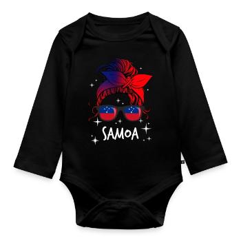 Samoa - Baby Bio-Langarm-Body - Schwarz - Vorne