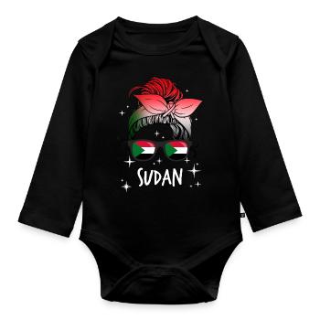Sudan - Organic Longsleeve Baby Bodysuit - black - Front