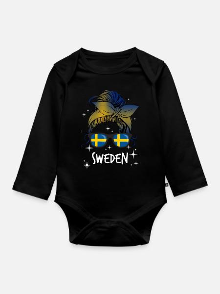 Schweden - Baby Bio-Langarm-Body - Schwarz