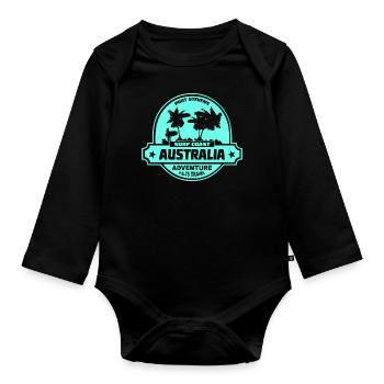 Australien - Surfen - Baby Bio-Langarm-Body - Schwarz - Vorne