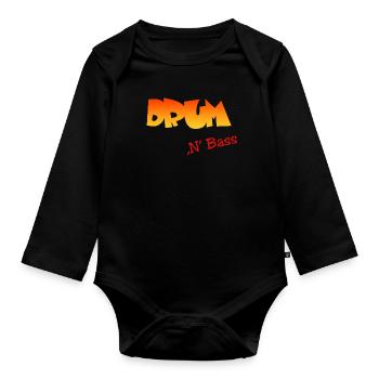Drum n Bass - Baby Bio-Langarm-Body - Schwarz - Vorne