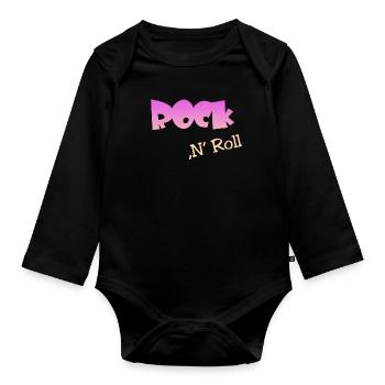 Rock n Roll - Baby Bio-Langarm-Body - Schwarz - Vorne