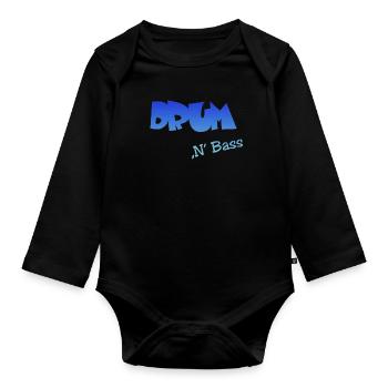 Drum n Bass - Baby Bio-Langarm-Body - Schwarz - Vorne