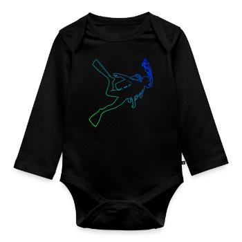 Scuba Diver Scuba Taucher Damen Diver Free Dive - Baby Bio-Langarm-Body - Schwarz - Vorne