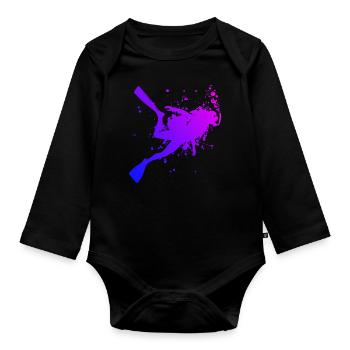 Scuba Diver Diving Men's Scuba Diving - Organic Longsleeve Baby Bodysuit - black - Front