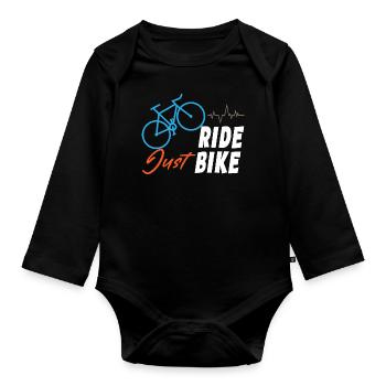 Just Ride Bike - Baby Bio-Langarm-Body - Schwarz - Vorne