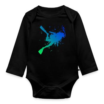Plongeur Homme Plongeur Plongeur Femme Plongeur - Body Bébé bio manches longues - noir - Devant