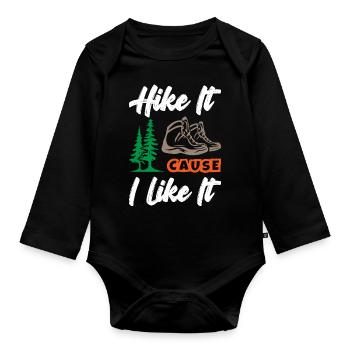 Hike It Cause I Like It - Baby Bio-Langarm-Body - Schwarz - Vorne