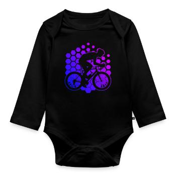 Road Cyclist Road Cycling Road Bike Road Bike - Organic Longsleeve Baby Bodysuit - black - Front