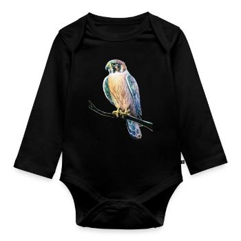 Birdie - Organic Longsleeve Baby Bodysuit - black - Front