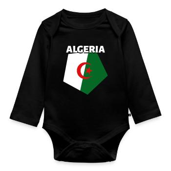 DZ Algérie Drapeau Algérien Forme Pentagon - Body Bébé bio manches longues - noir - Devant