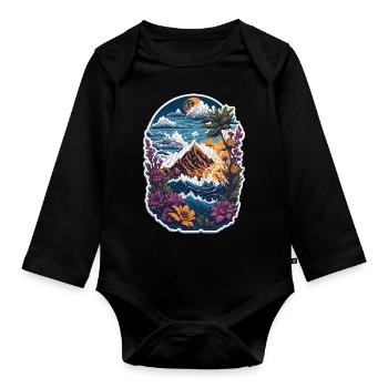 Jäger Bergsteiger Wanderer Abenteuer - Baby Bio-Langarm-Body - Schwarz - Vorne