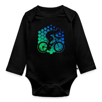 Road Cyclists Road Bike Road Bike Road Cycling - Organic Longsleeve Baby Bodysuit - black - Front