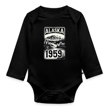 Alaska - State since 1959 - Organic Longsleeve Baby Bodysuit - black - Front