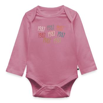Né en 1987 - légendaire depuis 1987 - Body Bébé bio manches longues - mauve - Devant