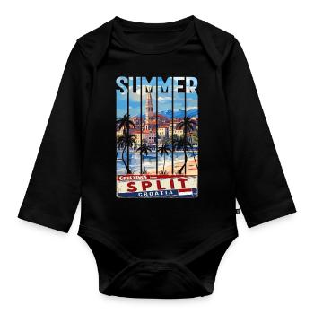 Kroatien Kroatien Hrvatska Ultra Sommer Split Musik - Baby Bio-Langarm-Body - Schwarz - Vorne