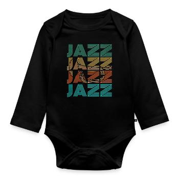 Jazz Music - Organic Longsleeve Baby Bodysuit - black - Front