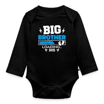 Big Brother Loading 2025 Promoted To Big Brother - Body Bébé bio manches longues - noir - Devant