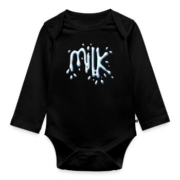 Milk - Organic Longsleeve Baby Bodysuit - black - Front