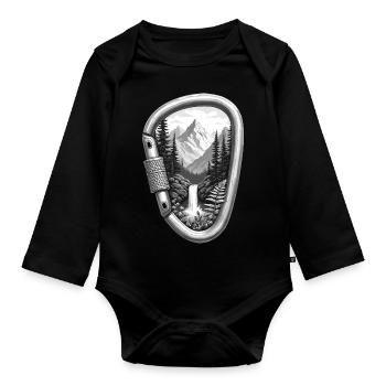 Entdecke die Natur Karabiner - Baby Bio-Langarm-Body - Schwarz - Vorne