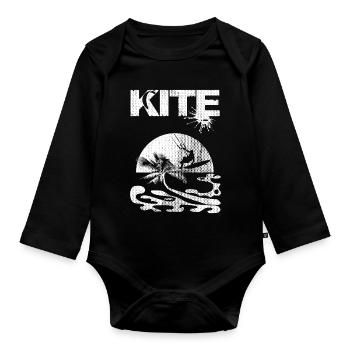 Kitesurfing - Organic Longsleeve Baby Bodysuit - black - Front